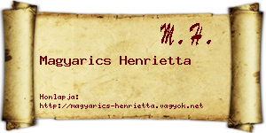 Magyarics Henrietta névjegykártya